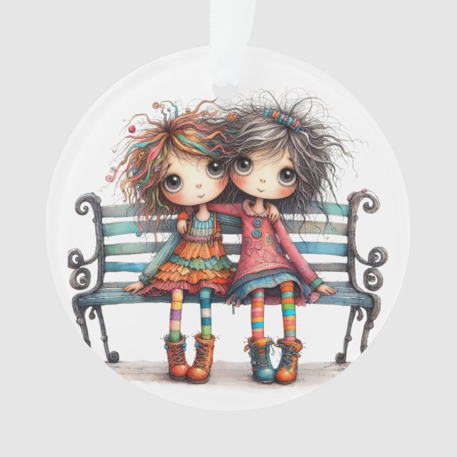 Ornamento Melhor Irmã/Amiga do Mundo - Veja Trás. (Frente)