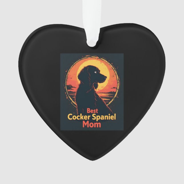 Ornamento Melhor Mãe Cachorro - Vintage Cocker Spaniel T-Shi (Frente)