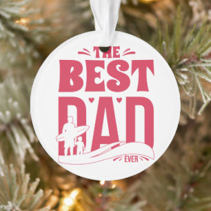 Ornamento Melhor Pai de Todos – Silhueta de Pai e Filho Surf