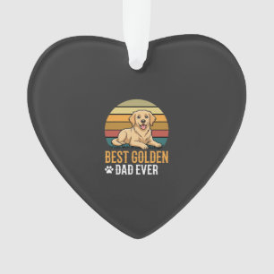 Ornamento Melhor Pai do Golden Retriever de Sempre Retro Cac