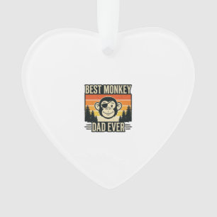 Ornamento Melhor Pai Macaco de Todos os Tempos Camisa Vintag
