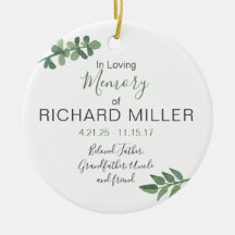 Ornamento memorável cerâmico personalizado