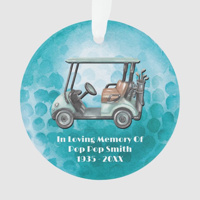 Ornamento Memória Golfer Loving Memorial Golf (Frente)