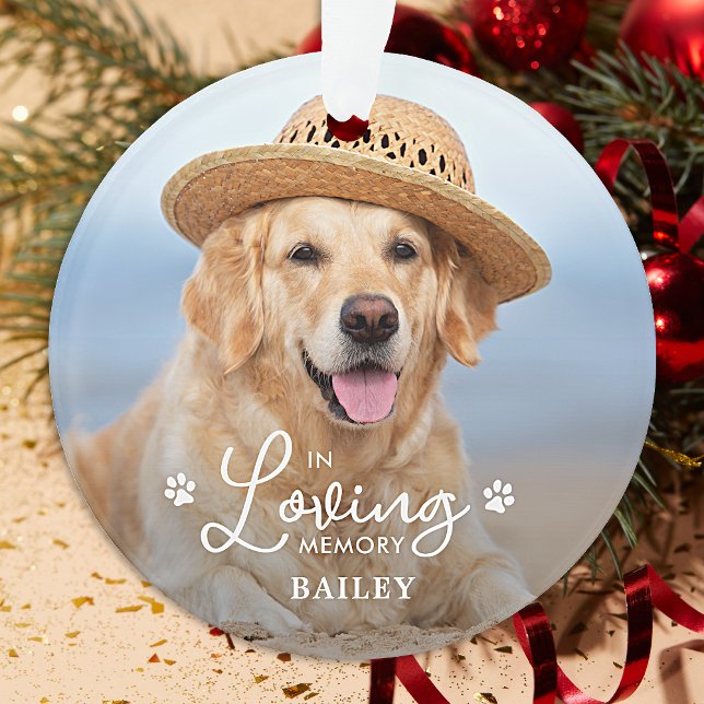 Ornamento Memória Personalizada Pet Dog 2 Foto Memorial (Criador carregado)