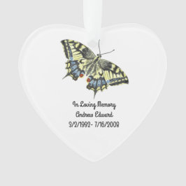 Ornamento Memorial da Borboleta Personalizada