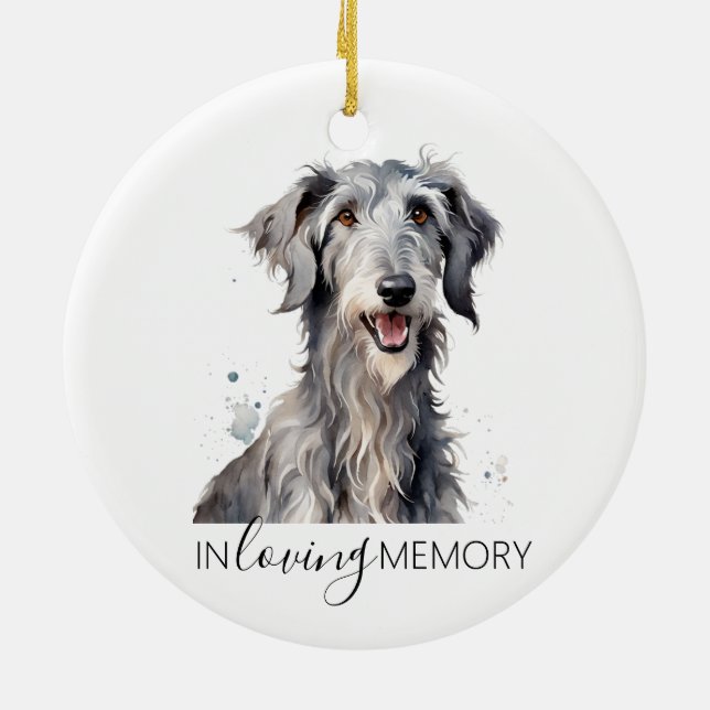 ornamento memorial de aquarela Deerhound (Traseira)