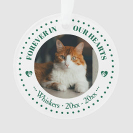 Ornamento Memorial de Foto e Nome de Gato para Sempre em Nos