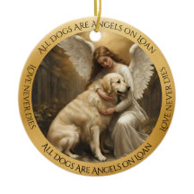 Ornamento Memorial do Anjo para Retriever ouro