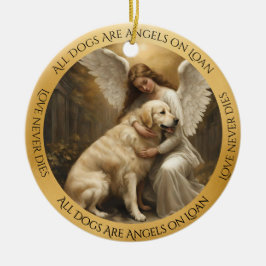 Ornamento Memorial do Anjo para Retriever ouro