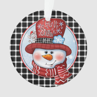 Ornamento Memórias de Snowman: Natal personalizável