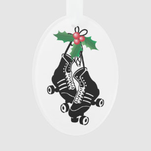 Ornamento Menina de Derby do rolo, Natal patinando com