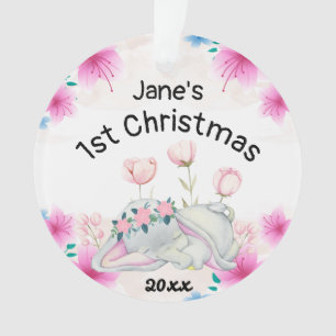 Ornamento Menina Personalizada no Primeiro Natal de 2021