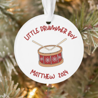 Ornamento Menino Drummer Personalizado