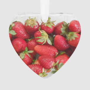 Ornamento Mensagem de amor de morango com imagem