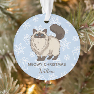 Ornamento "Meowy Natal" Gata Ragdoll Mamãe Personalizada