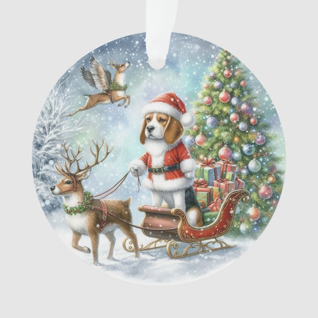 ORNAMENTO MERRY CHRISTMAS BEAGLE (Frente)
