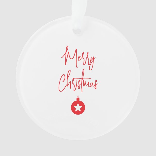 Ornamento Merry Christmas Family New Year Message (Frente)