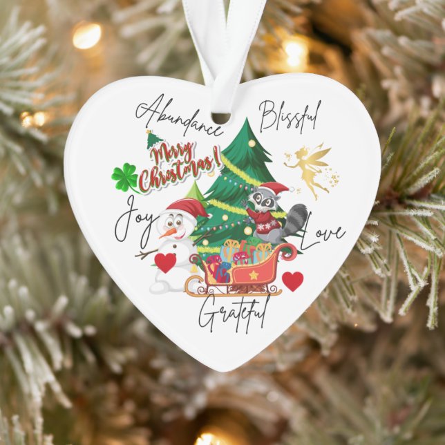 Ornamento Merry Christmas Heart Ornament | Joy&Love Design (Árvore)