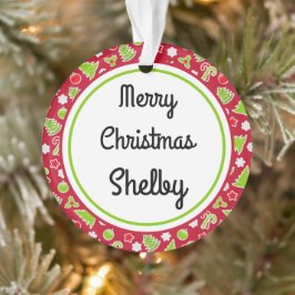 Ornamento Merry Christmas Name Reversible Retro