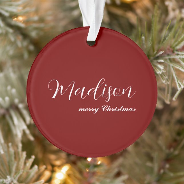 Ornamento merry Christmas Ornament Featuring Your Name (Árvore)
