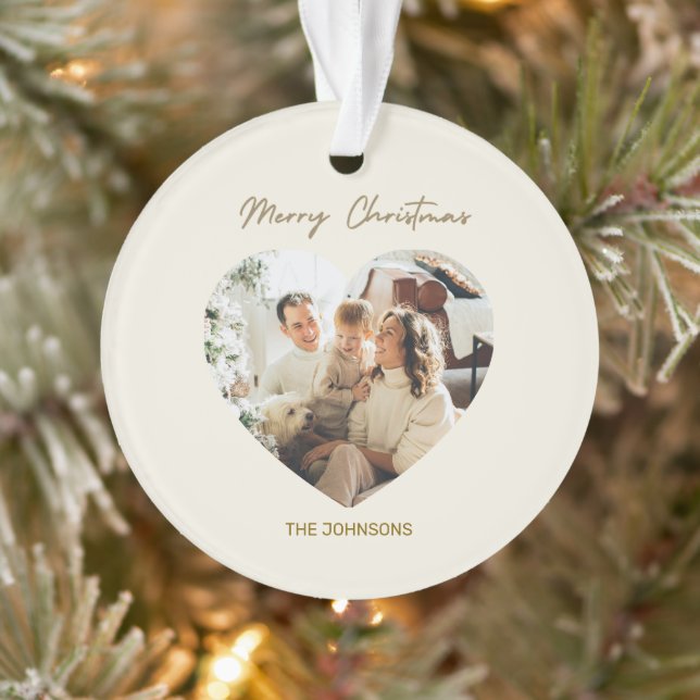 Ornamento Merry Christmas Ornament | Personalized Photo (Árvore)