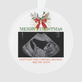 Ornamento Merry Christmas Pregnancy Ultrasound Photo Grandma