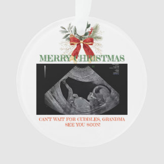 Ornamento Merry Christmas Pregnancy Ultrasound Photo Grandma