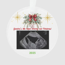 Ornamento Merry Christmas Pregnancy Ultrasound Photo Grandma