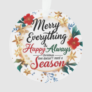 Ornamento “Merry Everything & Feliz Sempre” Círculo de Acríl