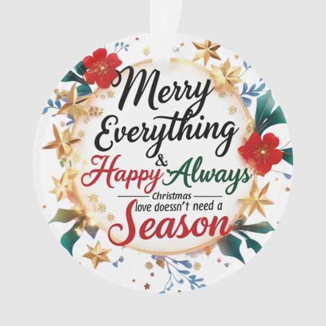 Ornamento “Merry Everything & Feliz Sempre” Círculo de Acríl (Frente)