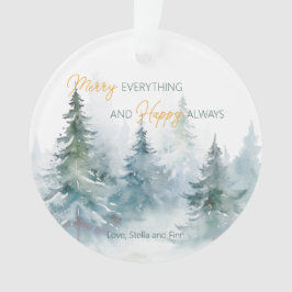 Ornamento Merry Everything Happy Always Winter Trees Acrylic