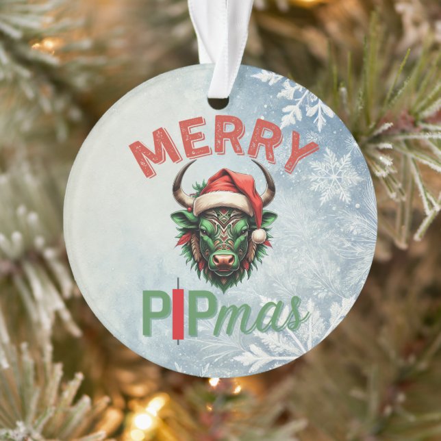 Ornamento Merry PIPmas Trading Bull Christmas Design – Funny (Árvore)