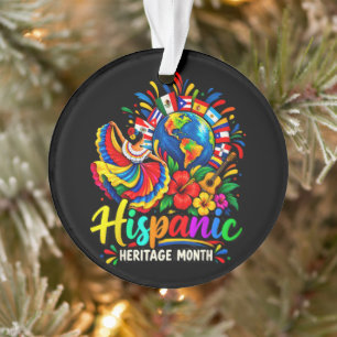 Ornamento Mês da Herança Hispânica Todos os Países