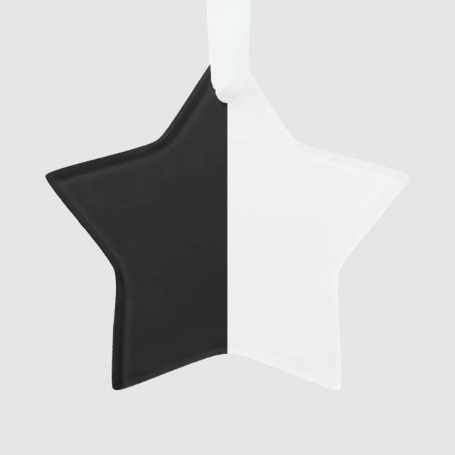 Ornamento Metade E Metade Médias Pretas E Brancas (Frente)