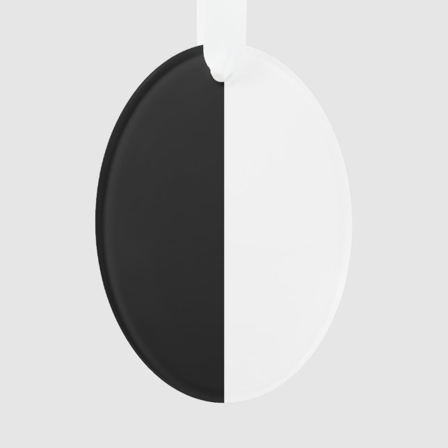 Ornamento Metade E Metade Médias Pretas E Brancas (Frente)