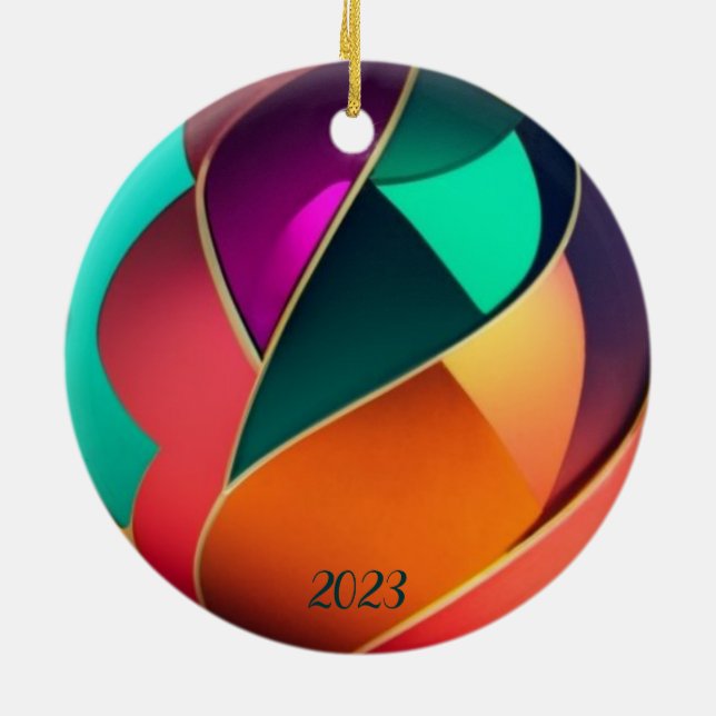 Ornamento Metálico de Brilho Multicolorido (Traseira)