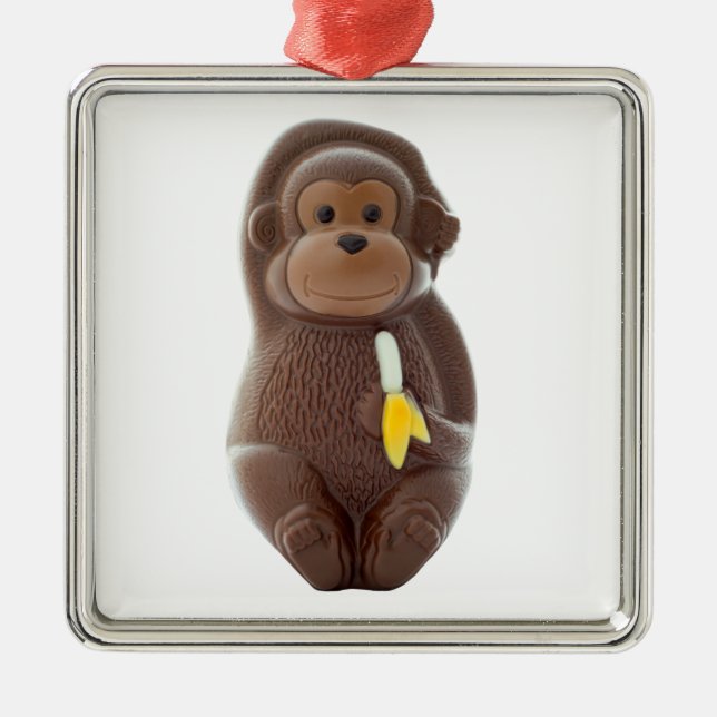 Ornamento Metálico Macaco de Chocolate (Frente)