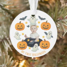 Ornamento Meu Primeiro Halloween | Pumpkin e Wreath Fantasma