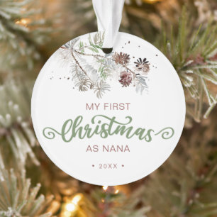 Ornamento Meu Primeiro Natal como Nana Pine