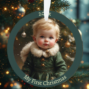 Ornamento Meu Primeiro Natal Madona Personalizado Foto do Be