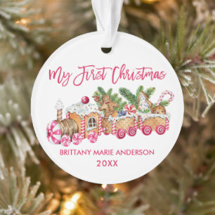 Ornamento Meu Primeiro Natal Pão De Gengibre Treina Bebê R