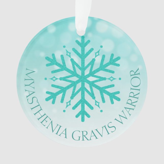 Ornamento Miastenia Gravis Warrior Snowflake Natal (Frente)