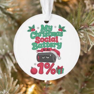 Ornamento Minha Bateria Social de Natal Está em 1% de Introv