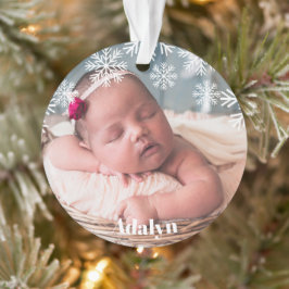Ornamento Minha Primeira Foto De Natal Bebê Rosa