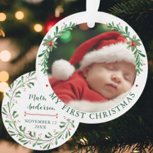 Minha Primeira Foto de Natal do Bebê Floral