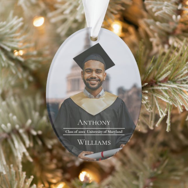 Ornamento Minimalist Graduation Photo Oval (Árvore)