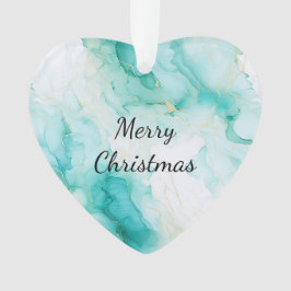 Ornamento Mint Aqua Pearl Dourado Marble