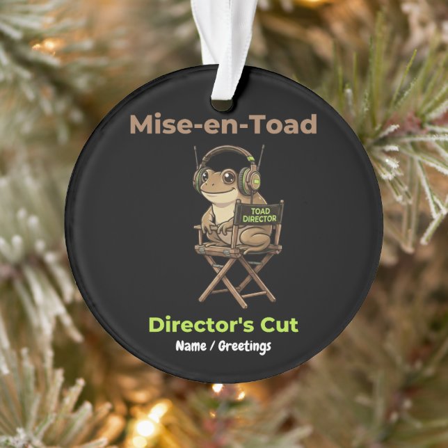 Ornamento Mise-en-Toad Diretor Corte Cinema Pun Toad Arte (Árvore)