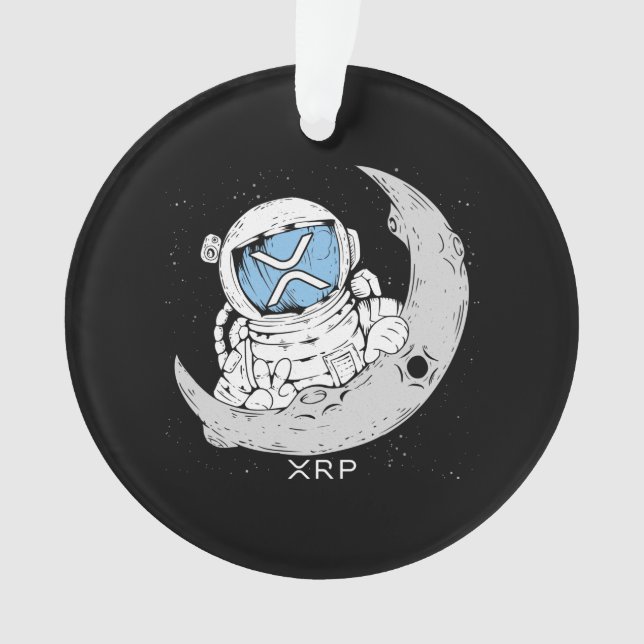 Ornamento Moa de Astronauta de Cuta Criptomoeda XRP Memória  (Frente)
