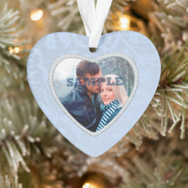 Ornamento Modelo de Foto do Diamond Azul Pastel